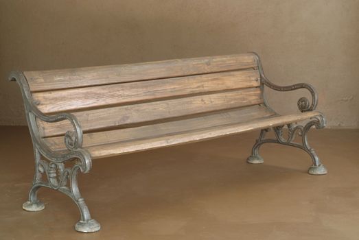 Classic wooden bench interior