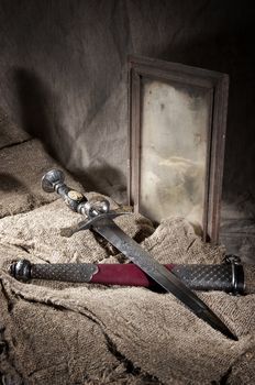 Smart dagger of the medieval soldier. It was used for hunting