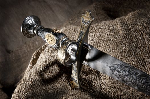 Smart dagger of the medieval soldier. It was used for hunting