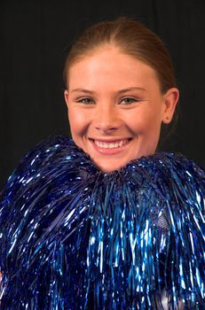 Prom Queen Cheerleader with blue tassles