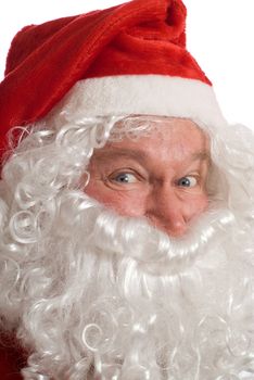 Father Christmas portait with jolly look in his eyes