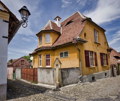 Old house, Sighisoara, the last inhabited medieval citadel in Europe. (Romania)