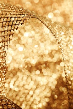 Lustrous elegant golden fabric - macro