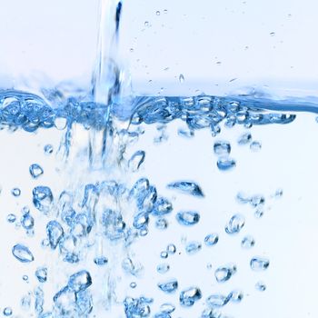 water bubbles blose up on white background