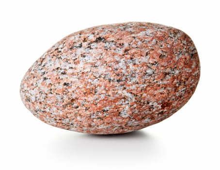 Big granite stone on white background, studio shot