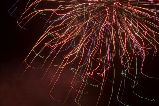 Fireworks on New year in the night sky in Krivoi Rog