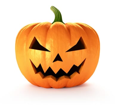 Scary Jack O Lantern halloween pumpkin, 3d render