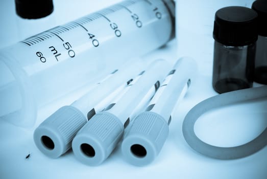 A stethoscope in front of medical