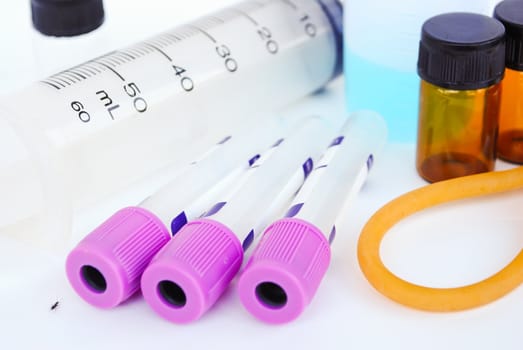 A stethoscope in front of medical