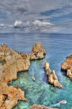 Rocky coast of Portugal in HDR