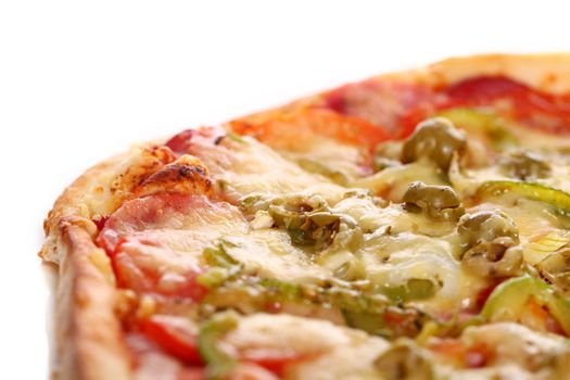 Image of fresh italian pizza isolated over white background