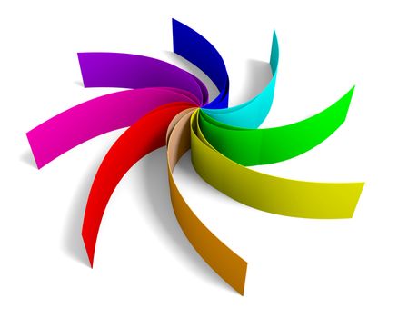 Abstract colorful swirl object on the white background