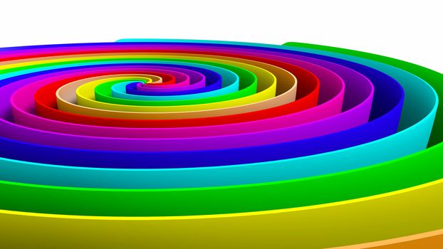 Colorful whirl - abstract background. 3d illustration