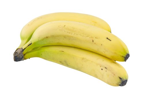 A cluster of bananas isolated on white background