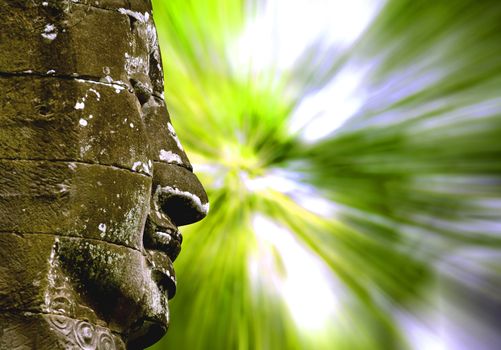 Smiling buddha with background