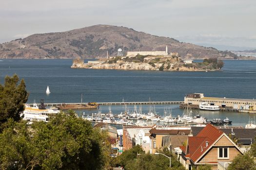 Alcatraz jail and San Francisco Fiherman's Wharf