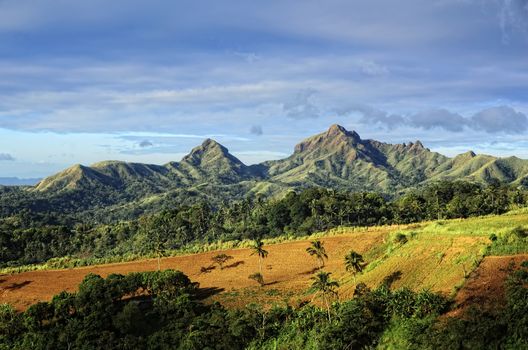 Newly cultivated mountain farm in the Far East