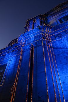 The Imus Cathedral in Imus, Cavite, Philippines, lit for Christmas.