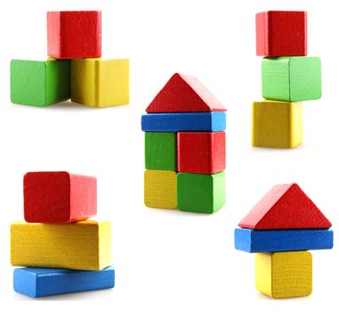 Wooden building blocks.