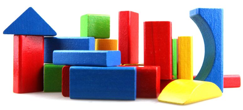 Wooden building blocks.