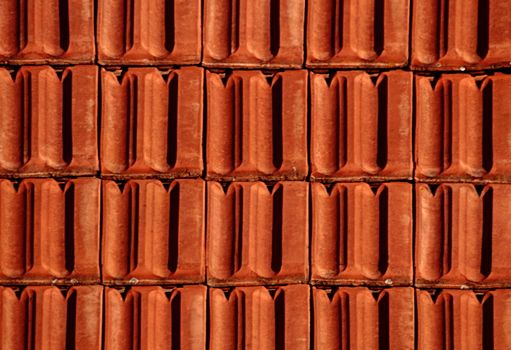 texture or background of terracotta tiled roofing