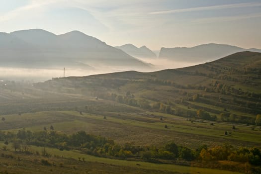 Aerial shot of the hills of  the famous canyon near Turda in Romania