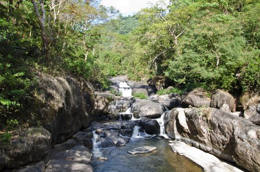 Nang Rong Waterfall in Nakhon Nayok, Thailand 