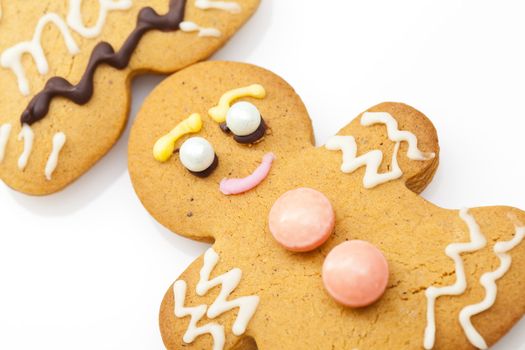 Ginger bread man isolated on white background