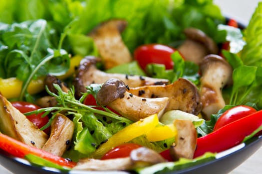 Grilled Oyster Mushroom with fresh vegetables salad