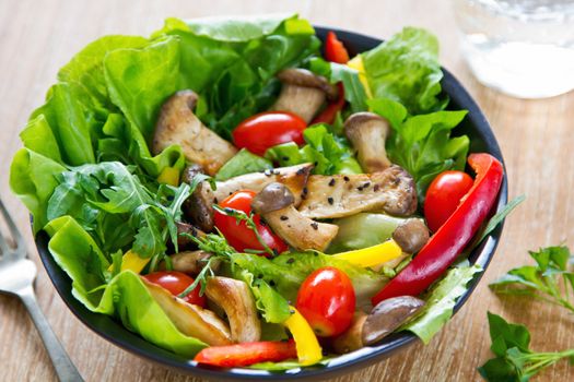 Grilled Oyster Mushroom with fresh vegetables salad