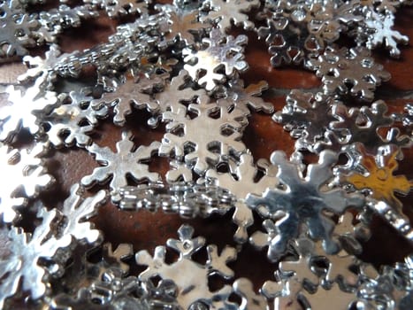 silver snowflakes as a background