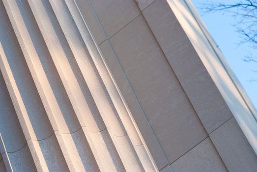 Detailed view of Greek style architectural column