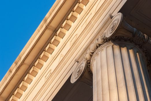 Detailed view of Greek style architectural column