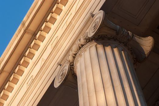 Detailed view of Greek style architectural column