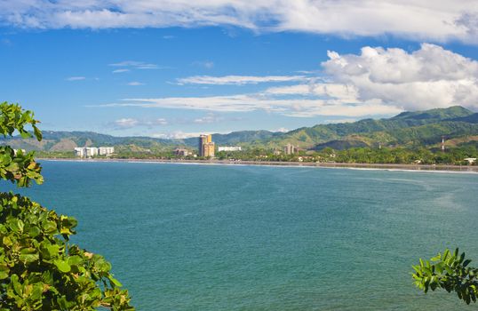 Beautiful blue waters of the Pacific Ocean at Jaco, Costa Rica.