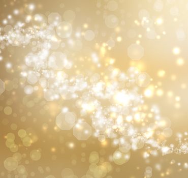 Gold Colored Abstract Lights Background 