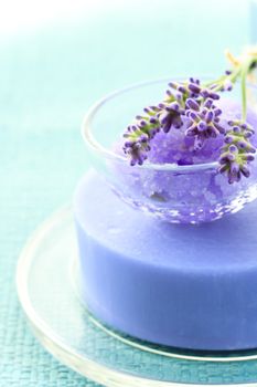 Handmade soap with lavender and bath salt