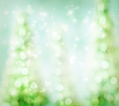 Glowing Green Abstract Christmas Tree Background