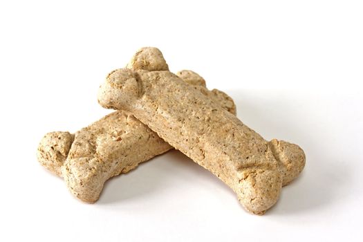 Dog biscuits isolated on white background