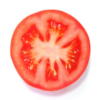 Sliced tomato on white background