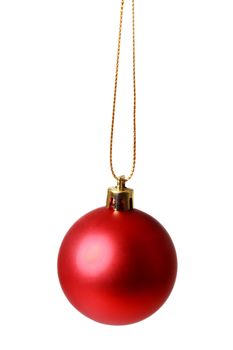 Red christmas ornament isolated on white