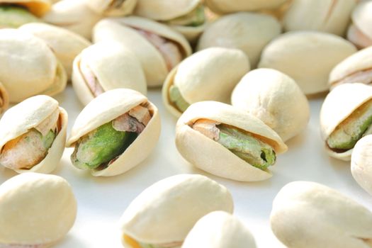 Heap of Pistachios on White 