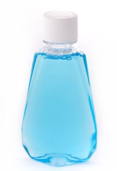 Blue liquid isolated on white background