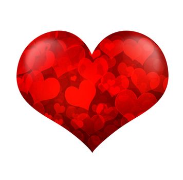 Valentine heart shape isolated on white background