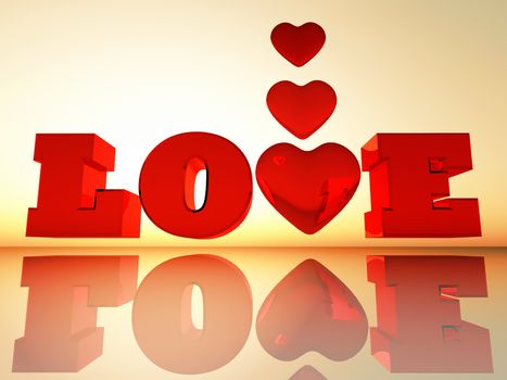 the word love in 3D letters