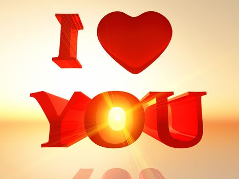 the word "i love you in 3 D letters