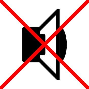 sound forbidden speaker symbol for silence