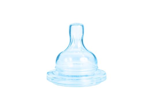 Blue baby bottle pacifier. Isolated on white background