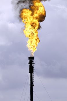 A flare in the petrochemical industry.