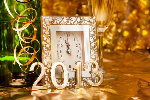 new year still life with clock